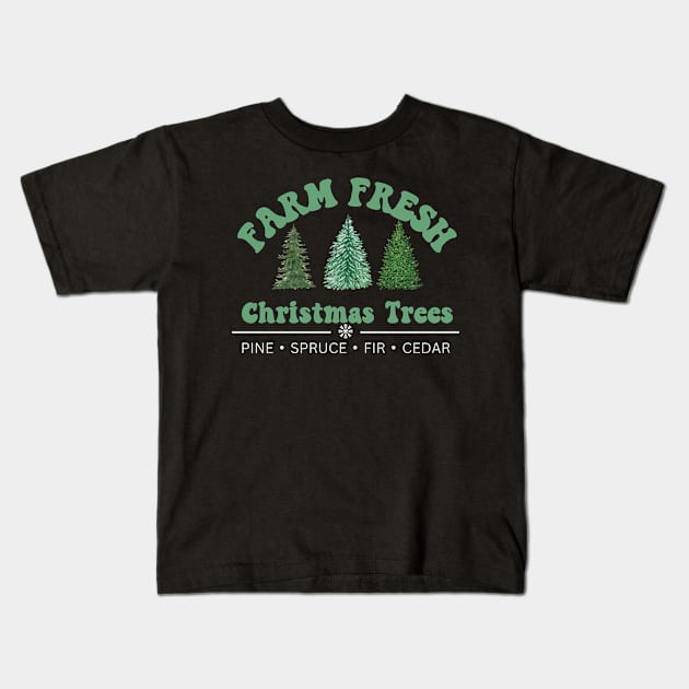 Farm fresh Christmas design Kids T-Shirt by jennydesigns